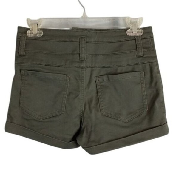 Mossimo Supply Co. Size 6 28 Shorts Womens High Rise Olive Green Cotton Blend - Picture 2 of 7